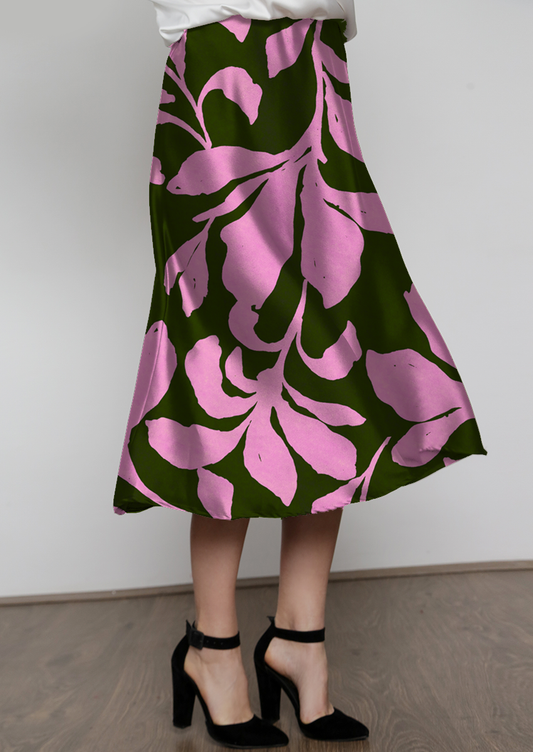 0902A- Large Hand Painted Pink and Green Floral