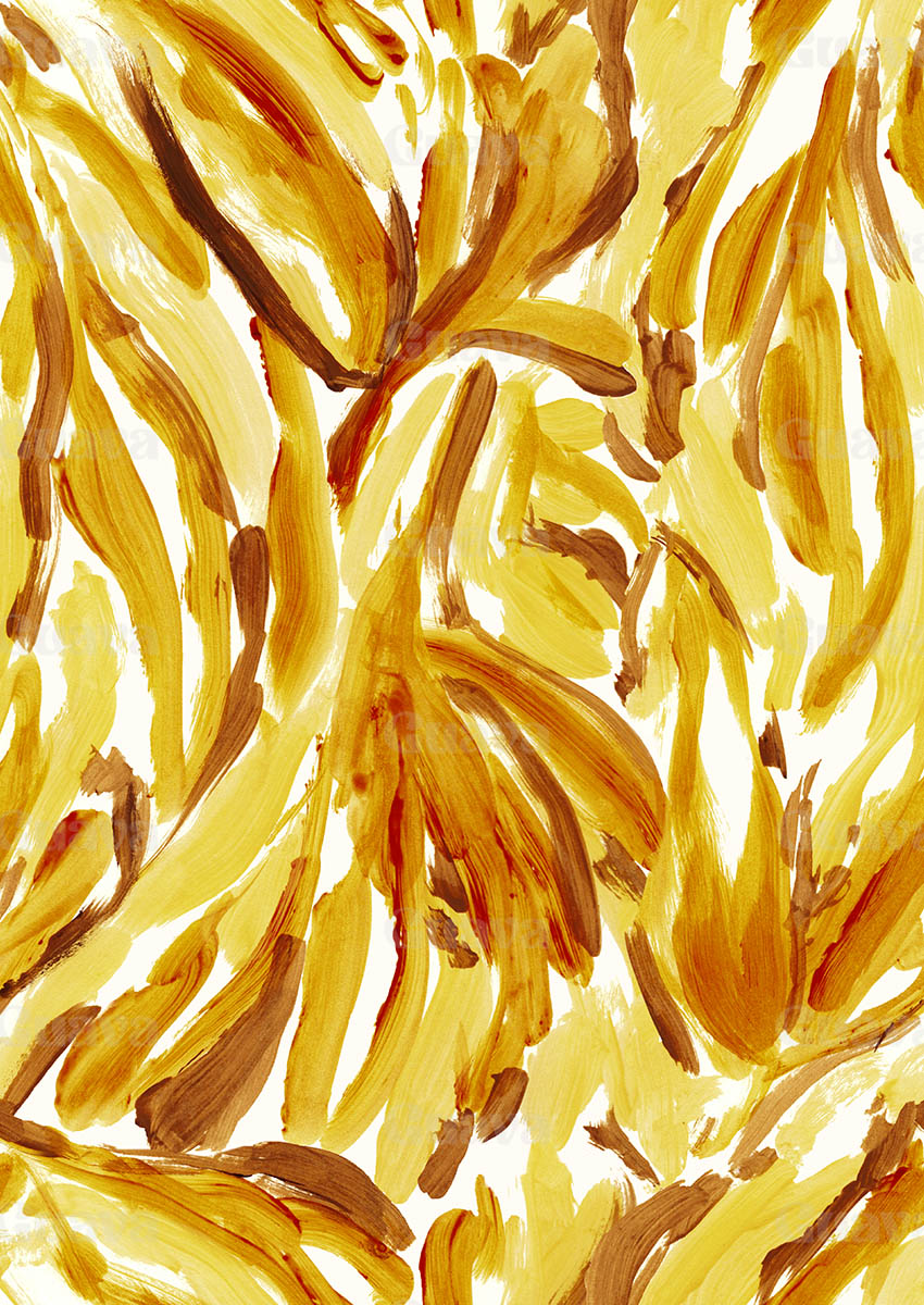 0902C- Mustard Yellow and Brown Abstract artwork