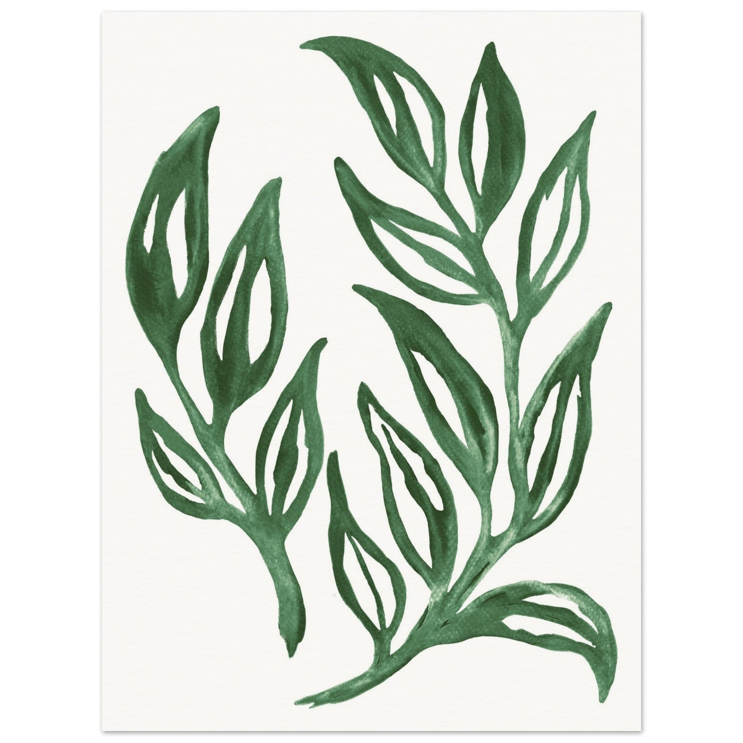 Forest Green Watercolor Foliage