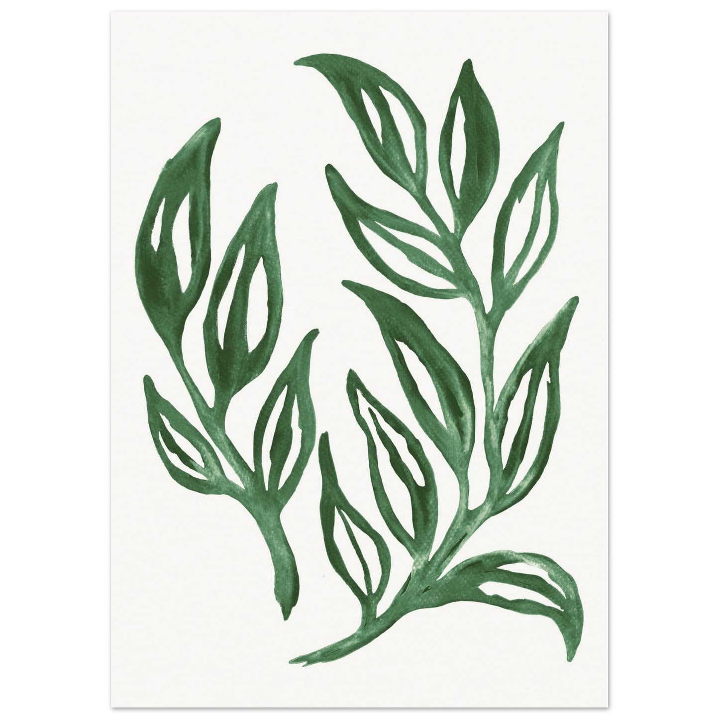 Forest Green Watercolor Foliage