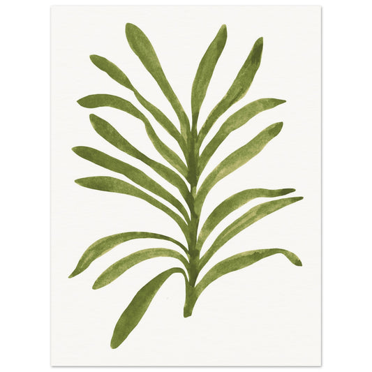 Green Watercolor Orchid Foliage