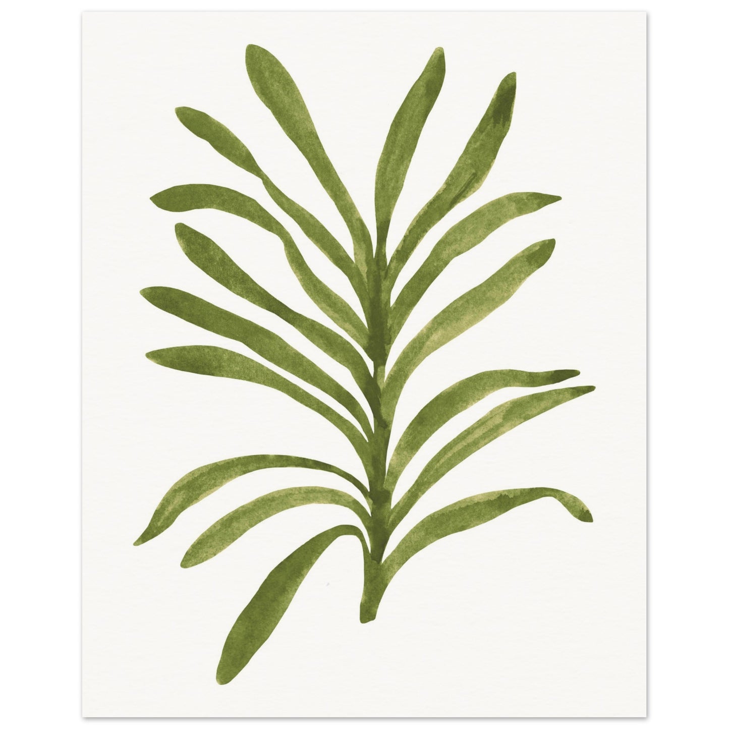 Green Watercolor Orchid Foliage