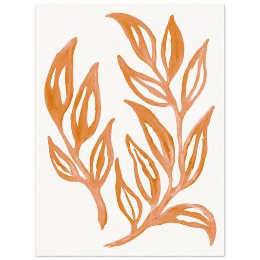 Burnt Orange Watercolor Foliage
