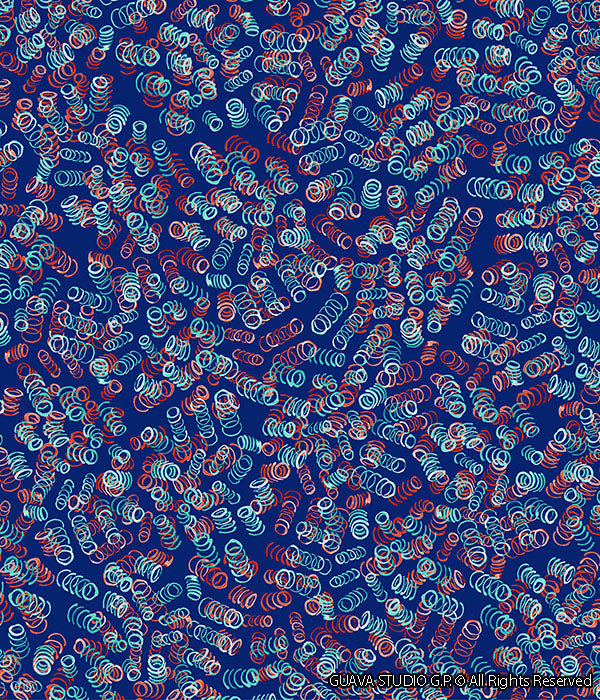 0383A- Navy Colorful Doodles