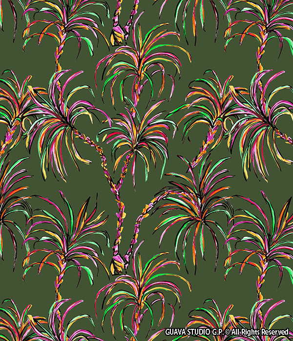 0513A- Brushstroke Tropical Leaves (2 color options)