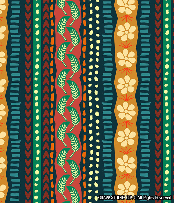 0610D- Ditsy Tropical Stripe