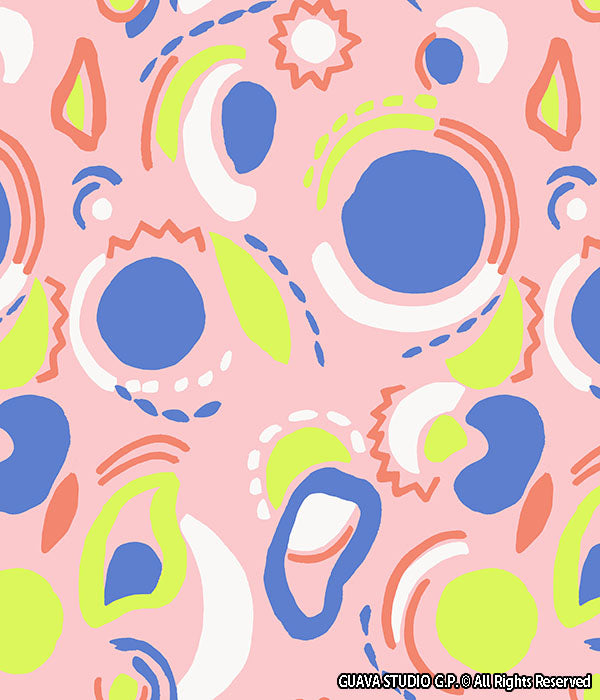0610E - Neon Pastel Abstract Geo Collage