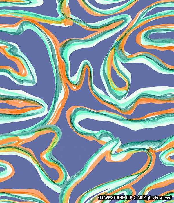 0626A - Watercolor Marbled Stripes