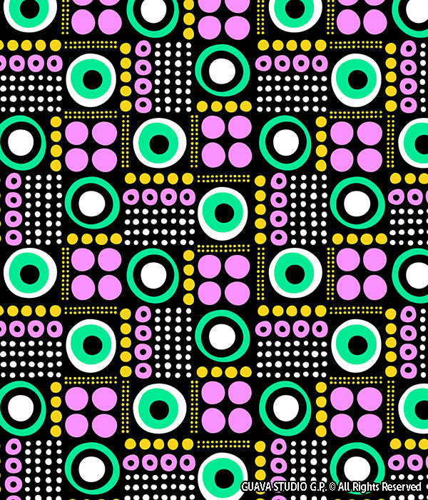 0681B- Neon Pastel Graphic Dots Patchwork