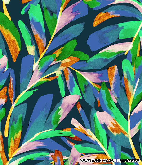 0707B- Dark Multicolored Sketched Foliage