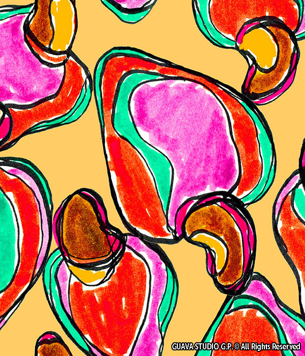 0708C- Colorful Sketched Watercolor Cashews