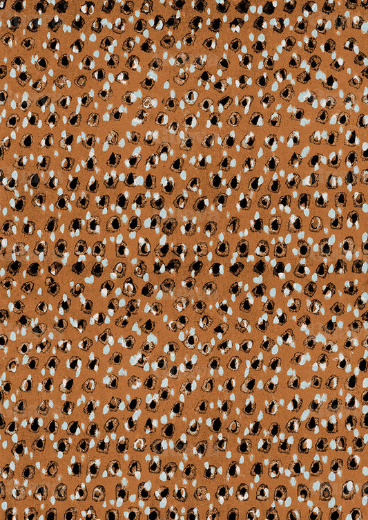 0036A- Y2K Soft Tan and Blue Dots