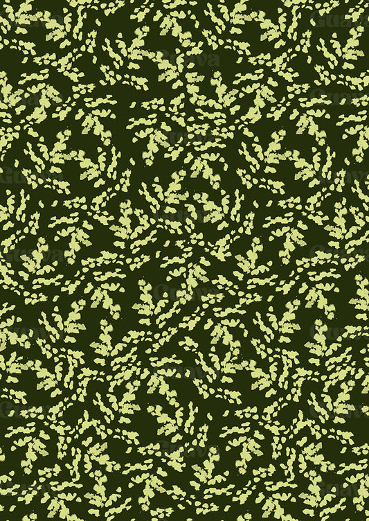 0264B- Abstract Forest Green Ditsy Leaves
