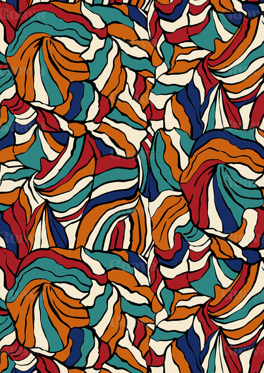 0298B- Orange and Teal Stained Glass Leaves