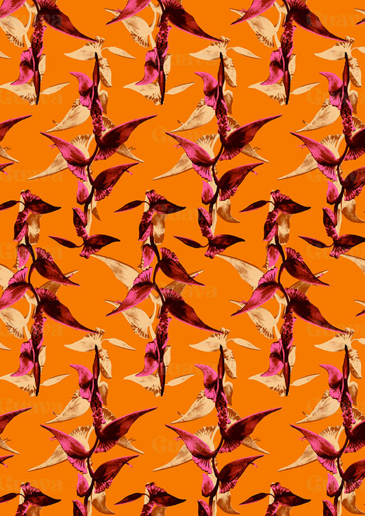0301A- Orange ground Birds of Paradise