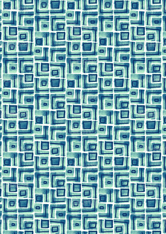 0346A- Retro Inspired Watercolor Geometric