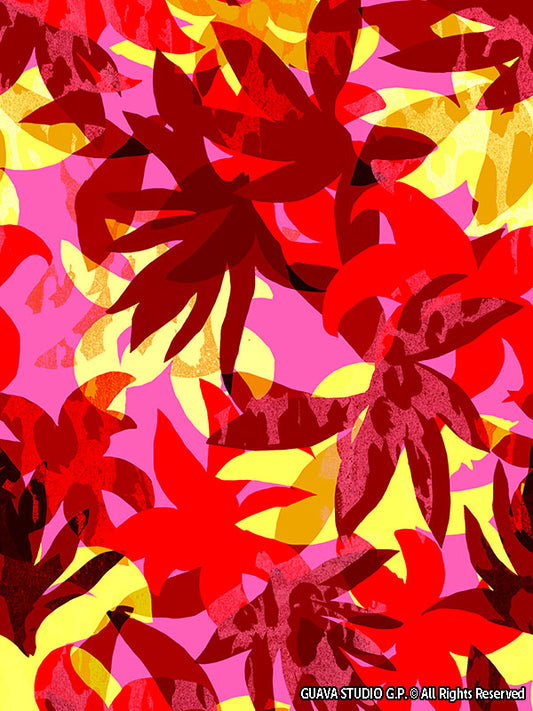 0441C- Super Bold Abstract Red Tropical