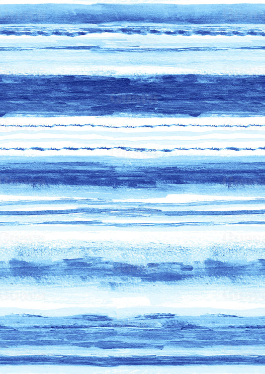 0453B- Watercolor Blue and White Stripes