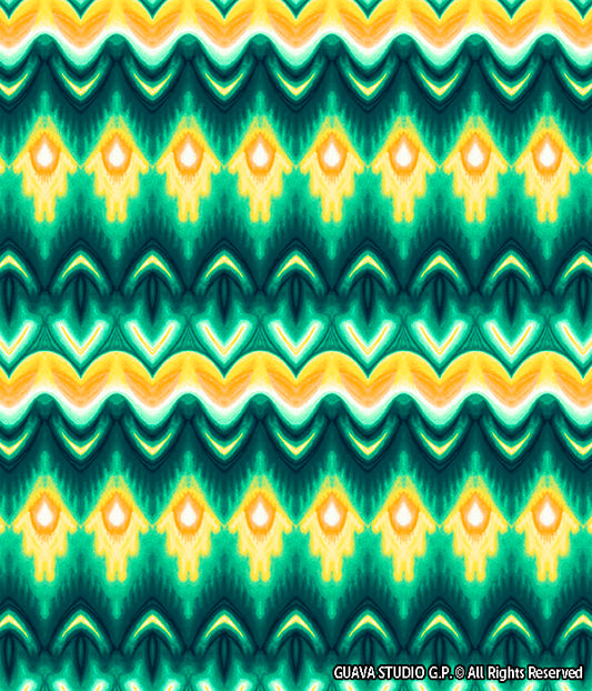 0551A - Teal Tie Dye Ikat Stripes