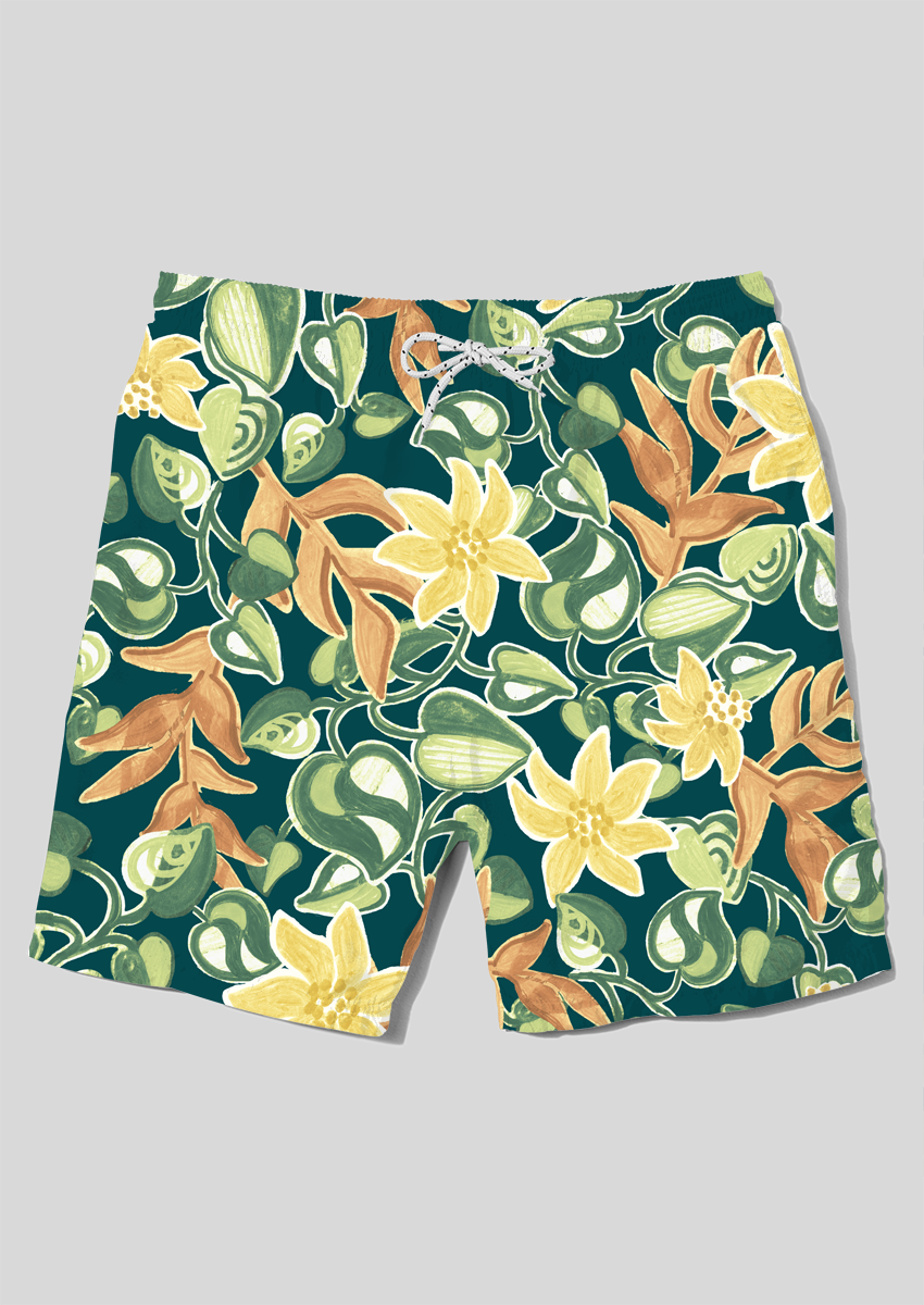 0552B- Soft Green Jungle Floral