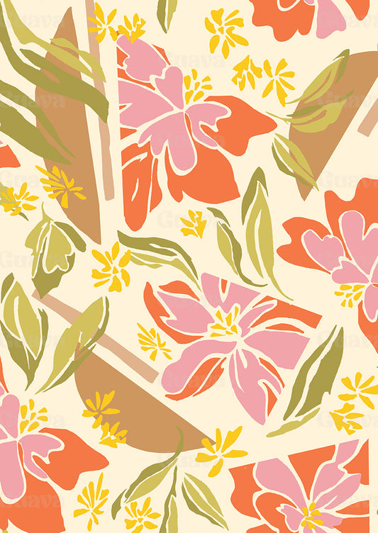 0567A- Peonies, Leaves and Geos