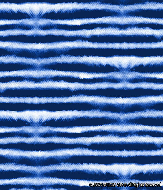 0597A - Indigo Watercolor Tie Dye Stripes