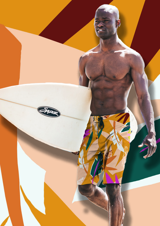 0612D- Abstract Cut Out Geo Tropical Leaves