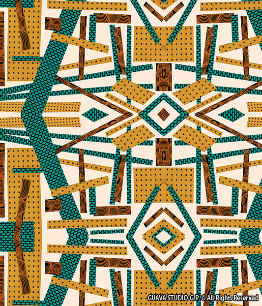 0647B- African Inspired Textured Collage