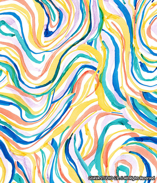 0648A- Vibrant Hand Drawn Swirl Stripes