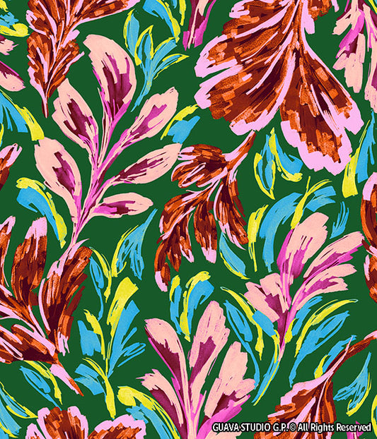 0653A- Jacquard Inspired Handpainted Leaves