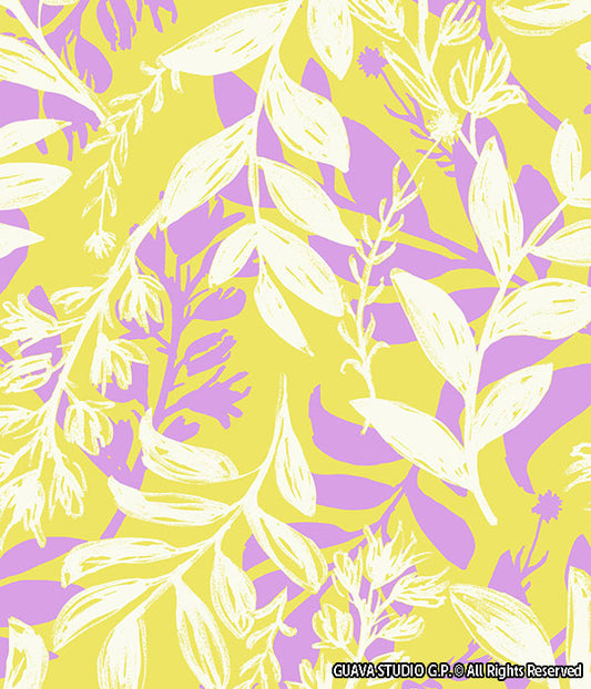 0653B- Hand Drawn Neon Tropical Foliage