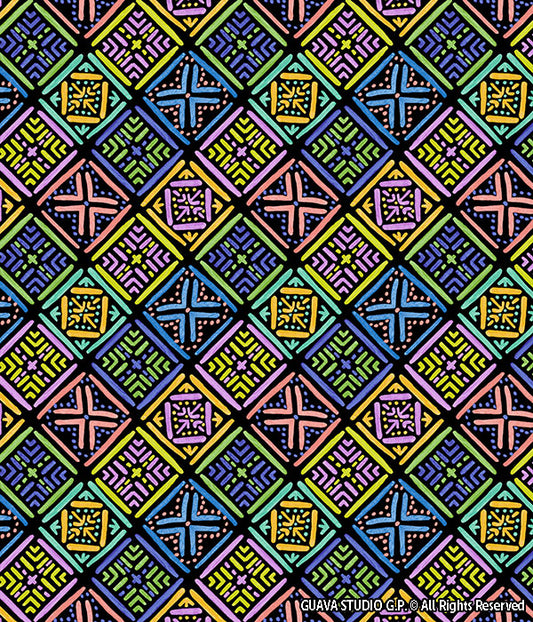 0655C- Neon Hand Drawn Colorful Tiles