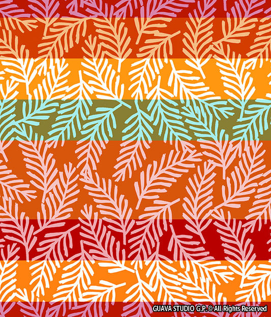 0655H- Summer Palm Leaves Stripes