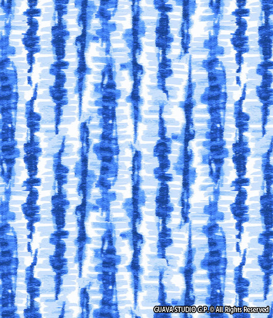 0658F- Blue and White Tie Dye Stripes