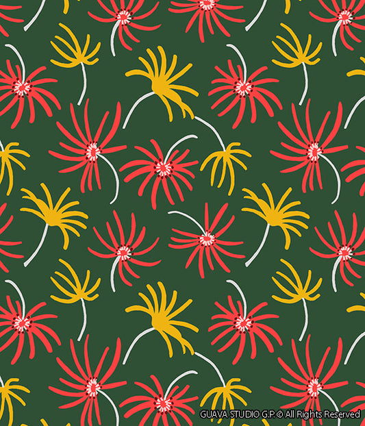 0663A- Hand Drawn Hawaiian Tropical Floral