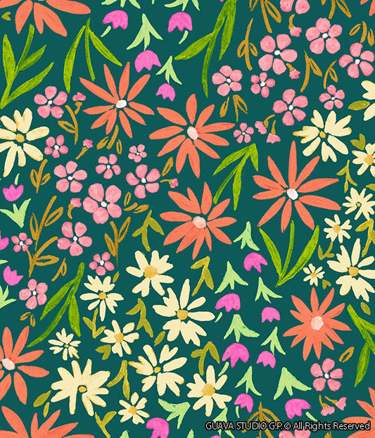 0663C- Liberty Inspired Painted Ditsy Floral