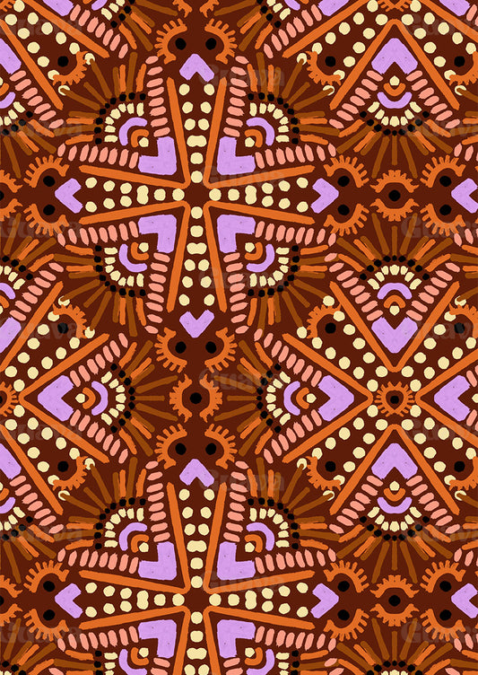0665B- Earthy Tones Abstract Tile Print