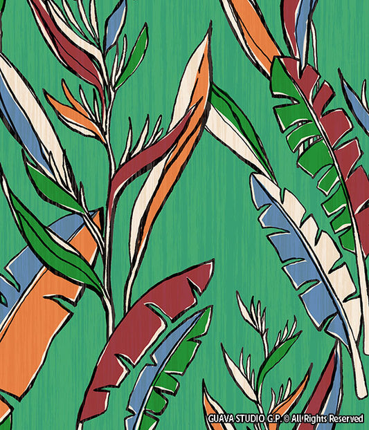 0710C- Textured Foliage & Birds of Paradise