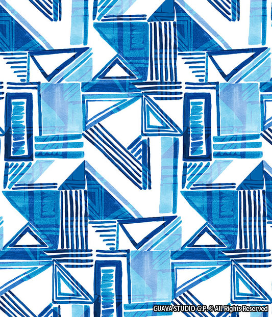 0710F- Blue and White Textured Watercolor