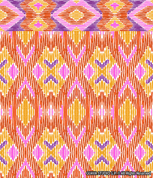 0715C- Summer Ikat Inspired Border Print