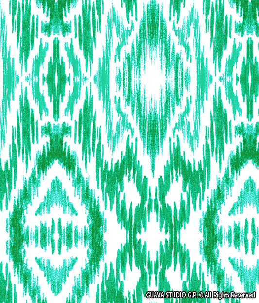 0716A- Fresh Green and Blue Ikat