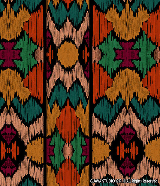 0716C- Earth Tones Ikat Stripes