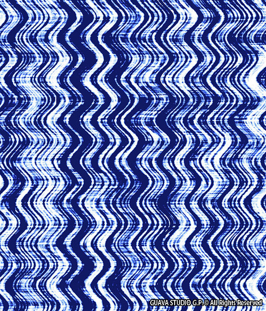 0730D- Indigo Textured Wavy Stripes