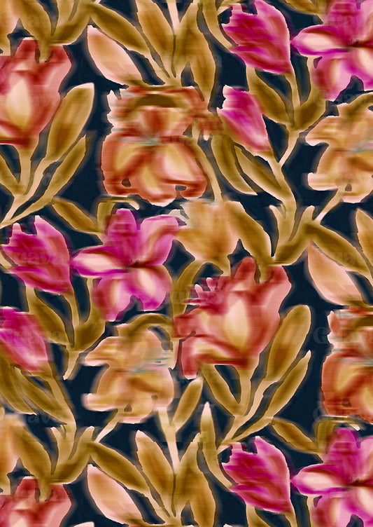 0734D- Blurred Hand Painted Lilies