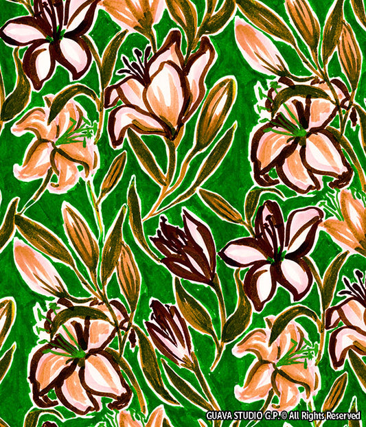 0734D- Hand Painted Lilies (2 color options)