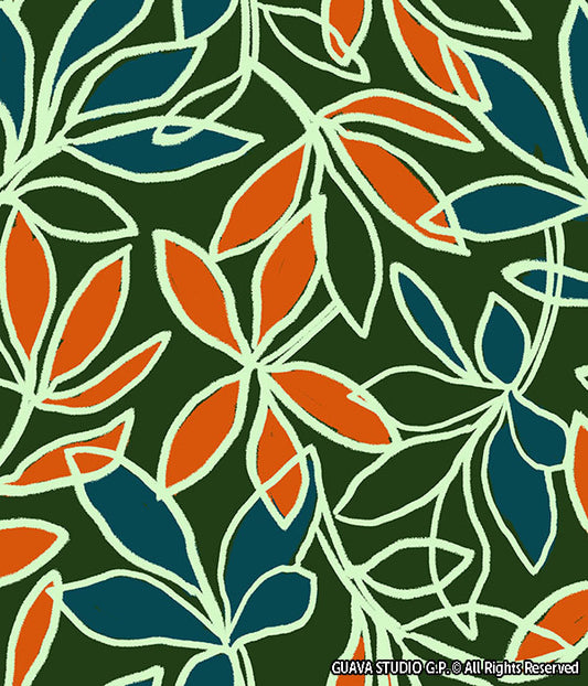 0736C- Outlined Hawaiian Foliage