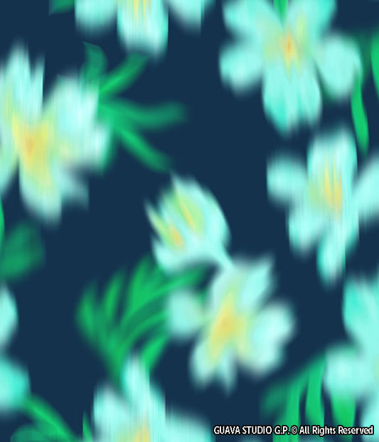 0737B- Blurred Floral on Navy Ground