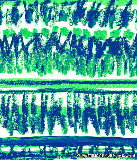 0737e- Blue and Green Street Art Stripes