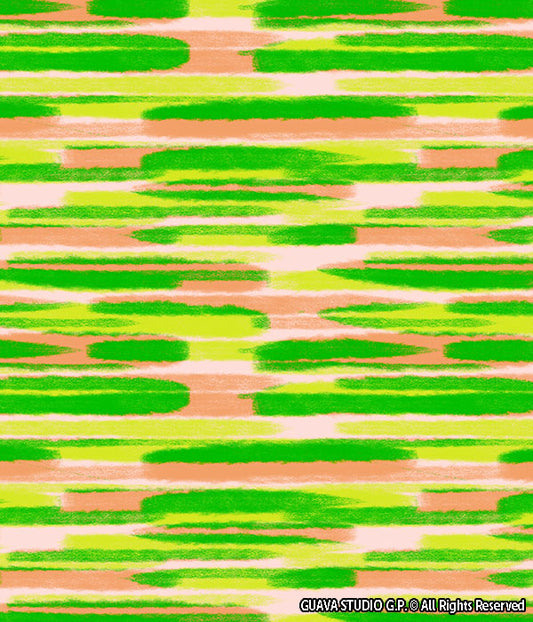 0742C- Neon Green and Coral Brushstrokes