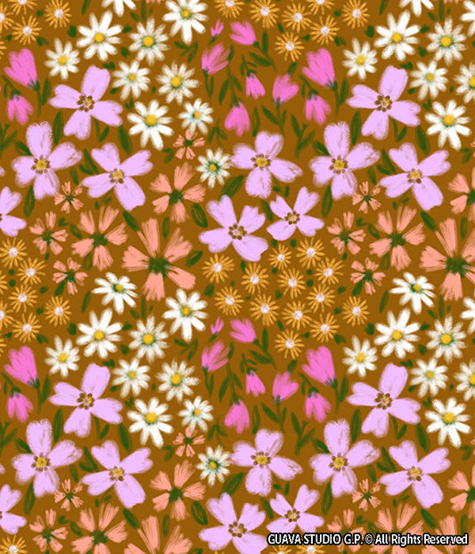 0752C- Gold and Lavender Soft Floral